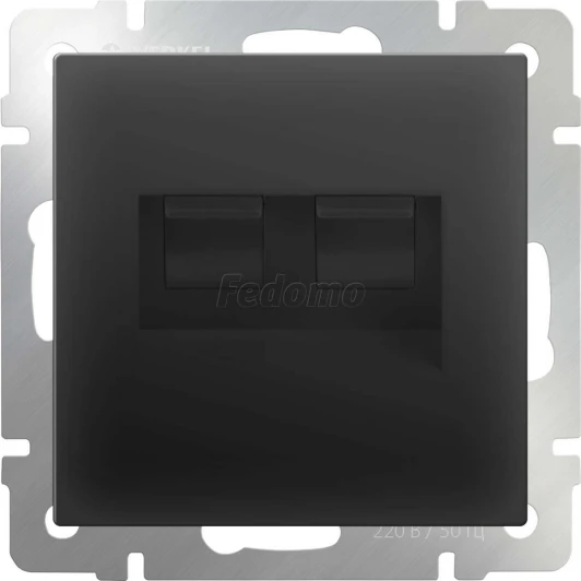 WL08-RJ11+RJ45 Розетка встраиваемая двойная Ethernet RJ-45 и телефонная RJ-11 Werkel, черный