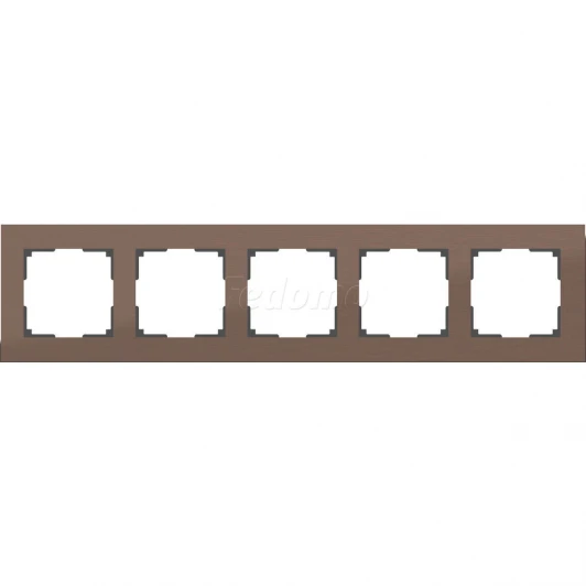 WL11-Frame-05 Рамка на 5 постов Werkel Aluminium, коричневый алюминий
