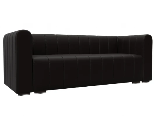 129991 Диван прямой Лига-073 (ДСП,Фанера/Пластик/Экокожа/Коричневый) Лига Диванов 129991