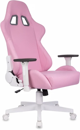 ZOMBIE NEO PINK Кресло игровое Zombie Neo розовый эко.кожа крестов. пластик пластик белый