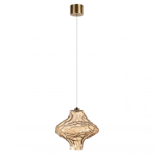 5108/3LA Подвесной светильник светодиодный Odeon Light Ordi 5108/3LA антич.бронза/янтарный металл/стекло LED x 3W 4000K (220V, на проводе)