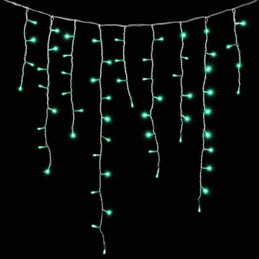 ECC232-10-2A Гирлянда Бахрома 3,2 x 0,9 м Аква 220В, 232 LED, Провод Прозрачный Силикон, IP65