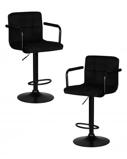 LM-5011-N_B-M_VV-LAR-E2041-52 Набор 2 шт стул барный DOBRIN KRUGER ARM BLACK (черный вельвет (LAR-E2041-52))