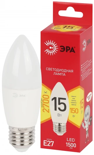 LED B35-15W-827-E27 R Лампочка светодиодная E27 15Вт ЭРА LED B35-15W-827-E27 R LED B35-15W-827-E27 R