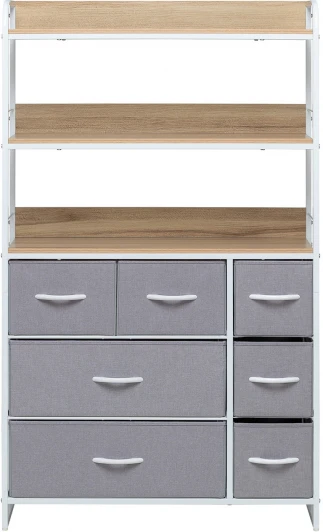 2500000229077 Комод Leset Ноа с полками 7 ящиков (Сталь/Лен) Leset арт.2500000229077