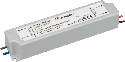 010999 Блок питания ARPV-LV24035 (24V, 1.5A, 36W) (IP67 Пластик) 010999 Arlight ARPV