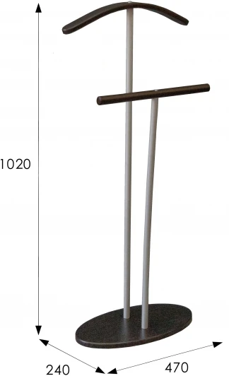 004858 Вешалка костюмная Дэви 2 металлик/венге от фабрики Mebelik