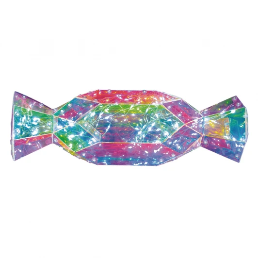 ULD-R510 3АА CANDY Светильник декоративный «Конфета», на батарейках 3AA (не в/к), 100 светодиодов, цвет корпуса радужный Uniel ULD-R510 3АА CANDY