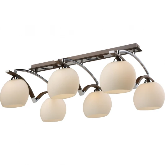 413-06-13 chrome + wengue Потолочная люстра N-Light 413 413-06-13 chrome + wengue