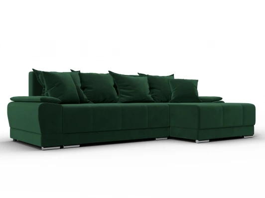 137091 Диван угловой Лига-119 угол правый (ДСП,Брус,Фанера,ЛДС,Велюр/Зеленый) Лига Диванов 137091
