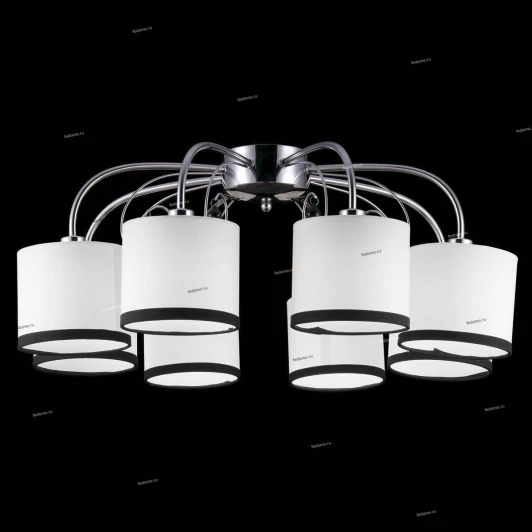 75041-8C CHROME Люстра потолочная Natali Kovaltseva Girona, 8 плафонов, хром с белым и черным