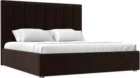 120615 Кровать интерьерная Афродита 200 (Коричневый/Микровельвет) Лига Диванов арт.120615