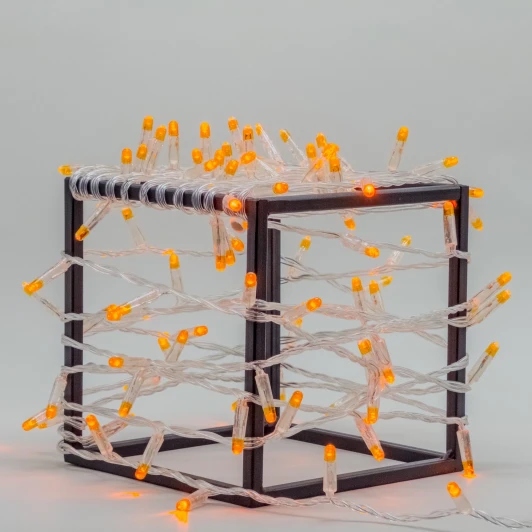 PST100CAP-10-1OR Гирлянда Нить с колпачком 10м оранжевая 24В, 100 LED, провод прозрачный ПВХ, IP65 Laitcom PST100CAP-10-1OR