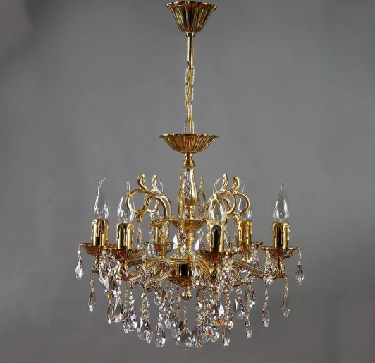 2128/6 WP Tear Drop Подвесная люстра Ambiente by Brizzi Leon 2128/6 WP Tear Drop (220V, хрусталь Asfour, на цепи, подсвечник, свеча)