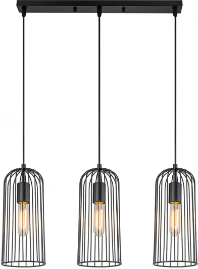 10198/3S Подвесной светильник Escada Phoenix 10198/3S 3х60Вт Е27, металл, черный (220V, на проводе)