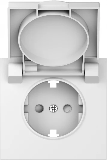DS45433 Накладка для розетки Schuko с заземлением, с крышкой, 16A 250 В~, матовый белый IP44 Donel S08 DS45433