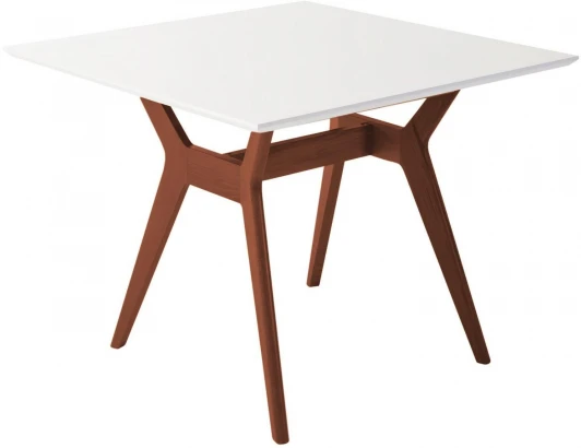 400330163h_бел Стол R-Home Нарвик 960*960 Белый Темный орех