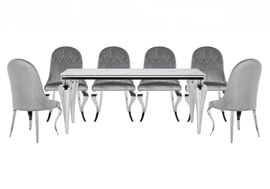 599469 Обеденная группа Woodville Карли white / gray