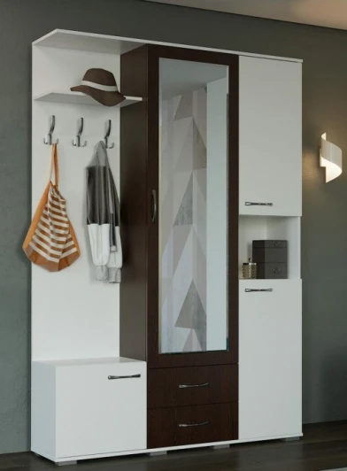 593711 Готовая прихожая Бертра (Бертра венге / белый) Woodville арт.593711