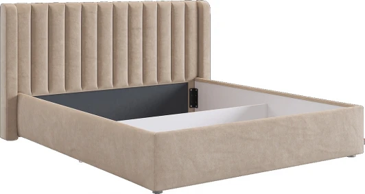 KM1.6-23.2170 Каркас кровати Ева 160х200 см Mebelson (ДСП,ЛДСП,Велюр/Капучино) арт.KM1.6-23.2170