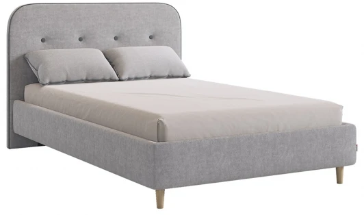 KM1.2-19.2350 Кровать с основанием Лео 120х200 см Mebelson (ЛДСП,Ткань,Велюр/Серый,Графит) арт.KM1.2-19.2350