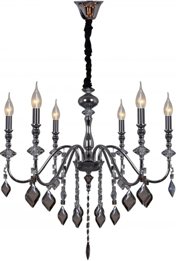 IL2370-6POR-39 CR Подвесная люстра ILLUMICO IL2370-6POR-39 CR (220V, хрусталь, на цепи, подсвечник, свеча)