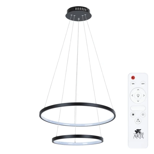 A2197SP-2BK Подвесной светильник ярусный Arte Lamp Frodo A2197SP-2BK (LED, 220V, пульт управления, на тросе)