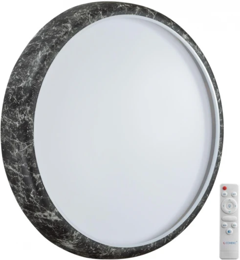 7639/EL Настенно-потолочный светильник Sonex Mramo Black 7639/EL COLOR SN пластик/черн. мрамор LED 70Вт 3000-6000K D510 IP43 пульт ДУ (220V, круглые)