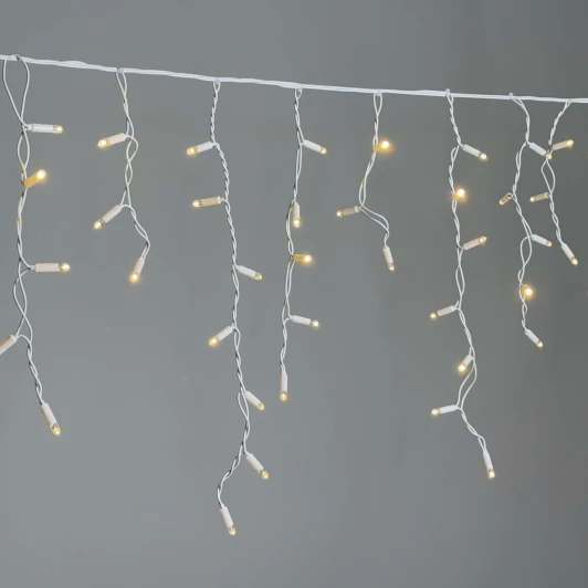ECO120-8-2WW Гирлянда Бахрома 3,1 x 0,5 м тепло-белая 220В, 120 LED, провод белый каучук 2,3мм, IP65 Laitcom ECO120-8-2WW