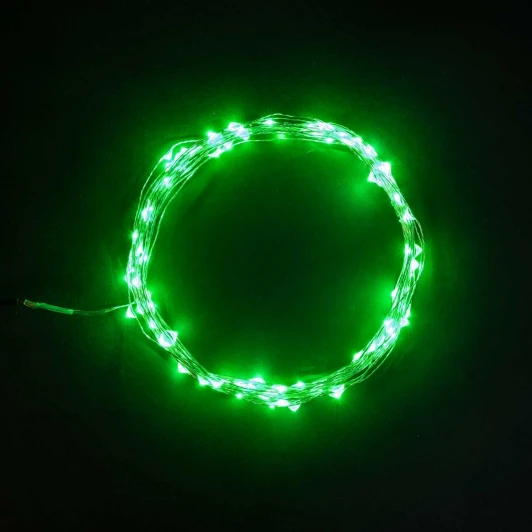 Rosa 100-10-G Гирлянда Роса 10м Зеленая 12В, 100 LED, Провод Прозрачный Проволока, IP20