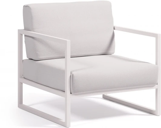 146020 Кресло из ротанга La Forma (ex Julia Grup) Comova (Белый/ Пена,Металл,Алюминий,Искусственные волокна)