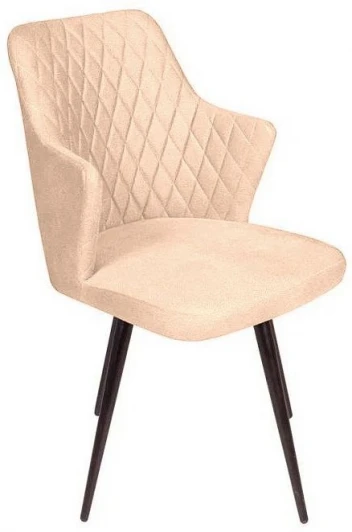 84080 Стул поворотный на 360 градусов Hunt ромб, бархат бежевый 5 / чёрный конус Top Concept (13764)