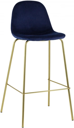 УТ000004433 Стул барный Stool Group Валенсия велюр синий золотые ножки УТ000004433