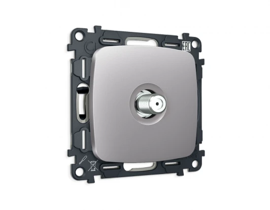 MO513050 Комплект механизма ТВ-розетки SAT встраиваемый (сталь матовый) Ambrella Volt QUANT MO513050