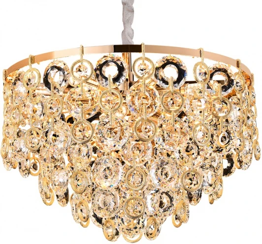 5265+6/C gold Подвесная люстра хрустальная Newport 5260 5265+6/C gold (220V, на цепи)