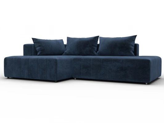 134806L Диван угловой Лига-103 НПБ угол левый (ДСП,Брус,Фанера,Велюр/Синий) Лига Диванов 134806L