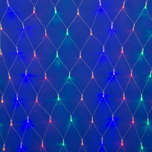 ULD-N1515-96/TTK MULTI IP44 Сетка светодиодная с эффектом мерцания. 1.5х1.5м. Соединяемая. 96 светодиодов. Разноцветный свет. ULD-N1515-96/TTK MULTI IP44