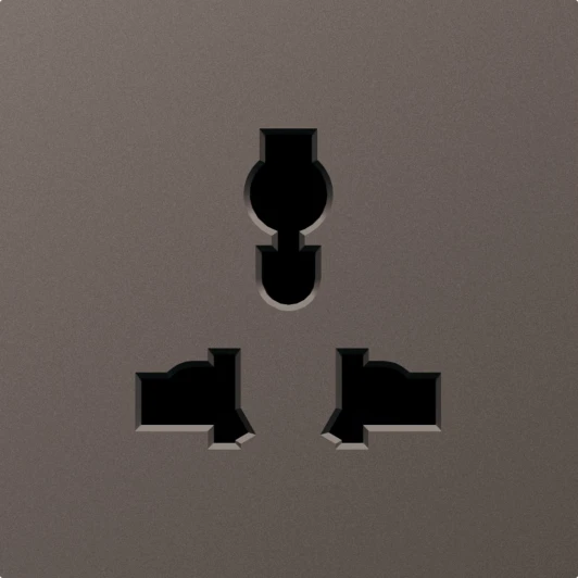 DE11653 Накладка для розетки мультистандарт, со шторками 16A 250 В~, мокко Donel A07 DE11653