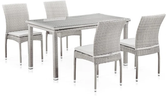 T256С/Y380B-W85 4Pcs Комплект плетеной мебели Afina T256С/Y380C-W85 Latte 140х80 (4+1) + подушки в комплекте