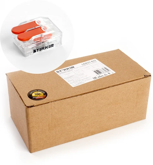 39863 Клемма пружинная 2-х проводная Stekker 39863