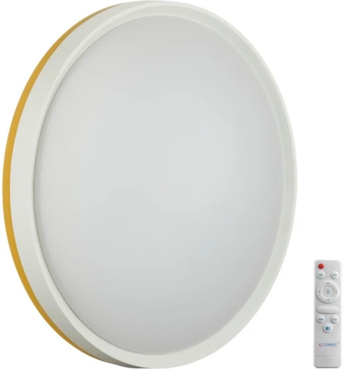 7709/EL Настенно-потолочный светильник Sonex Kezo Yellow 7709/EL пластик/желтый LED 70Вт 3000-6000К D500 IP43 пульт ДУ (220V, круглые)