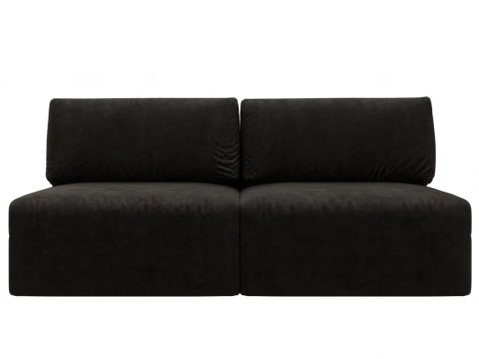 129473 Диван прямой модульный Лига-060 НПБ (ЛДСП,Брус,Фанера/Пластик/Велюр/Коричневый) Лига Диванов 129473