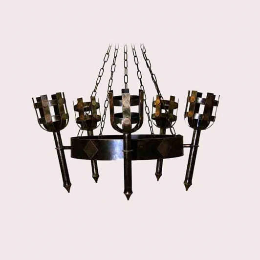 270-95/bc Уличный светильник подвесной Русские фонари Delia 270-95/bc (220V, ковка, на цепи, кольцо, факел)