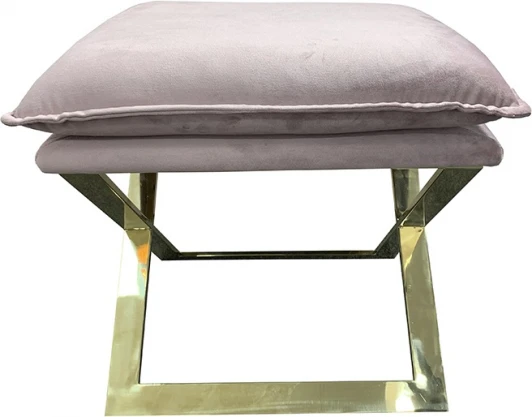 N-OT-188 PI GO Банкетка велюр розовый/золото 47*45*46см Garda Decor арт.N-OT-188 PI GO