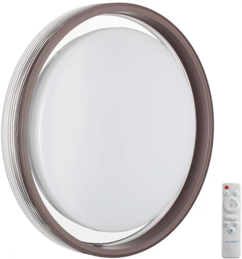 7698/EL Настенно-потолочный светильник Sonex Meden 7698/EL пластик/кофе/прозрачный LED 70Вт 3000-6000K D470 IP43 пульт ДУ