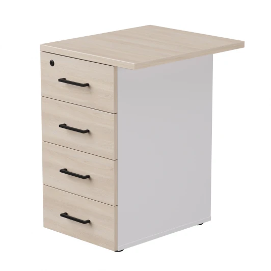 254T1203W3DY Тумба приставная Everprof EVO (ЭВО) с топом 510х600x755 Белый/Дуб Соната 254T1203W3DY