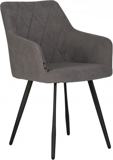 13-03 DOBRIN ROBY, цвет сиденья Catania Stone велюр, цвет основания черный муар Стул обеденный ROBY (ЭМАЛЬ ЧЕРНЫЙ МУАР велюр Catania Stone)