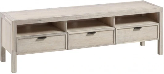 093683 Тумба под телевизор La Forma (ex Julia Grup) Alen (Белый/ Акация,Дерево,МДФ,Шпон)