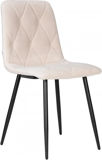 006 DOBRIN CHILLY ROMBO, цвет сиденья бежевый Simple 44, цвет основания черый Стул обеденный DOBRIN CHILLY ROMBO (Бежевый Simple 44, основание черный) 006 ROMBO, цвет сиденья бежевый основания черый