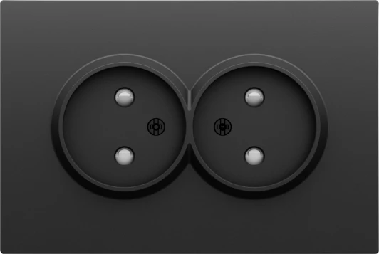 DS22657 Накладка для розетки 2-й без заземления, со шторками 16A 250 В~, черный графит Donel S08 DS22657
